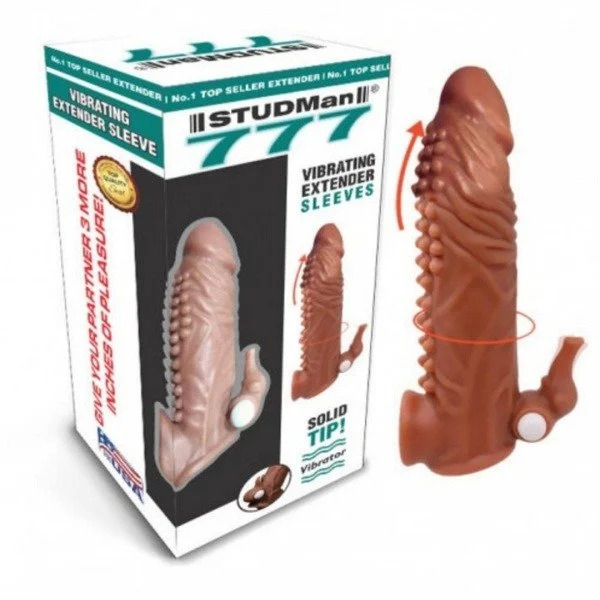 777 Spikey Vibrating Penis Sleeve Extender Reusable And Washable