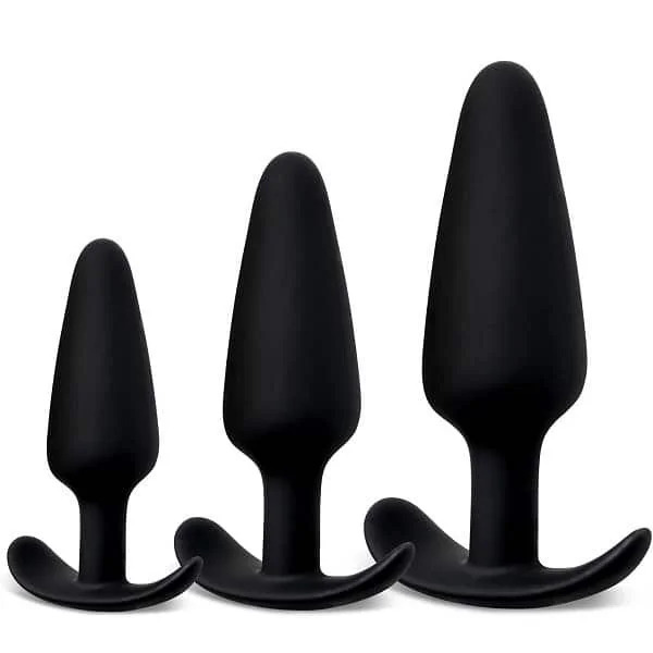 Adult-Silicone-Plug-Sex-Toys-Beginner-Training-Kit-for-Men-And-Women-1 Black Color Silicone Anal Plug For Beginner