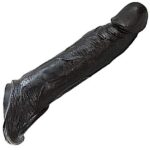 Black Colour Jumbo Penis Sleeve Extender Reusable And Washable