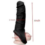 Black Colour Jumbo Penis Sleeve Extender Reusable And Washable