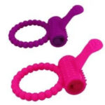 Tongue Pleasure Bolt Vibrating Cock Ring - Pink And Purple