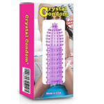 Crystal Dotted Condom Reusable Sleeve - Transparent , Purple , Pink
