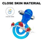 Duck With Tongue Vibrating Pleasure Cock Ring - Blue