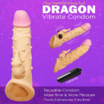 Reusable Washable Dragon Silicone Condom Penis Sleeve With Vibrator